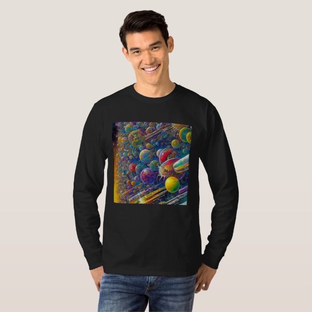  Space Race men black long sleeve T-shirt (Front Full)