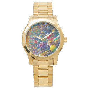 Space Race oversized gold wristwatch