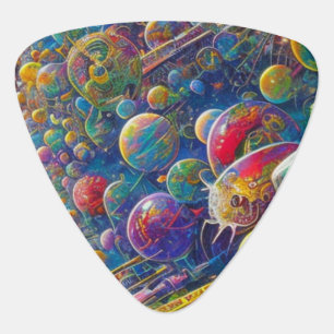 Space Race triangle guitar pick