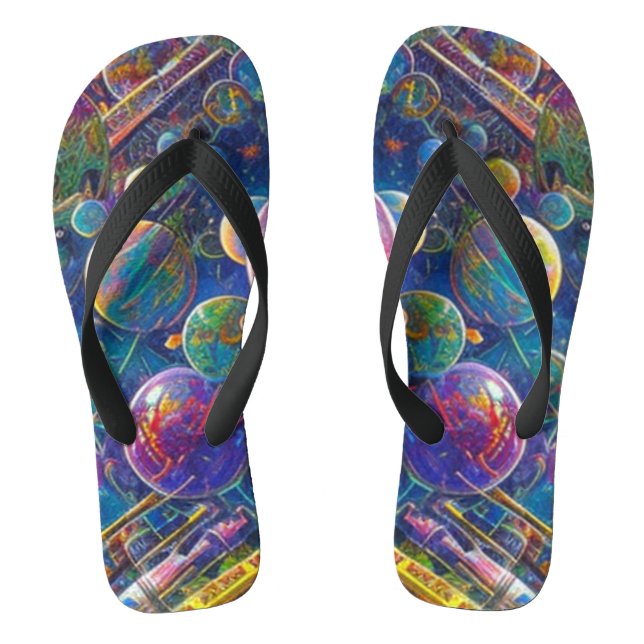 Space Race wide flip flops (Footbed)