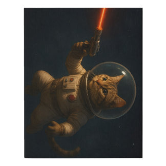 Space Ranger Cat Faux Canvas Print