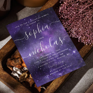 Space Rehearsal Dinner Invitation Purple Cosmic
