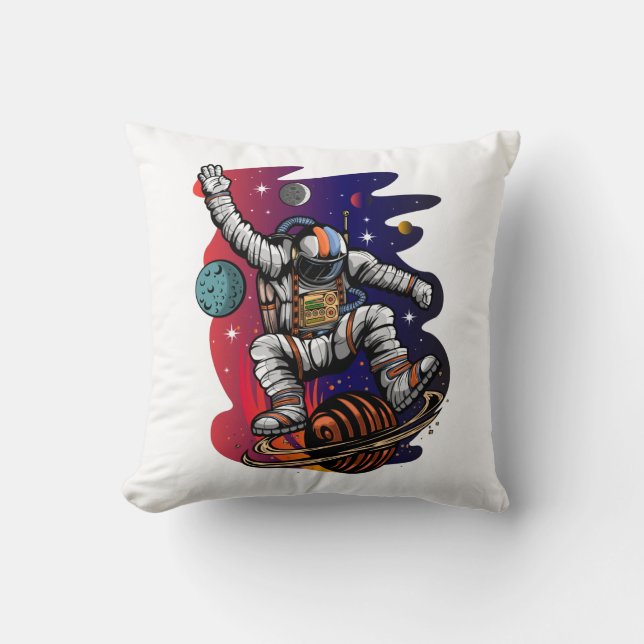 Space Ride Throw Pillow (Front)