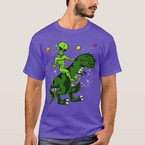 Space  Riding TRex Dinosaur T_Shirt