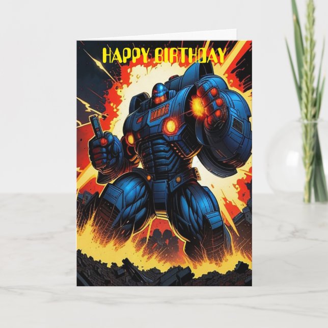 Space Robot Birthday card (Front)
