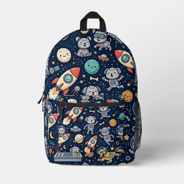 Space Robot Dog Backpack – Cute Pet Pattern (Front)