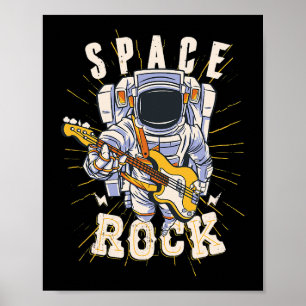 Space Rock Astronaut Guitar Music Lovers For Guita Poster