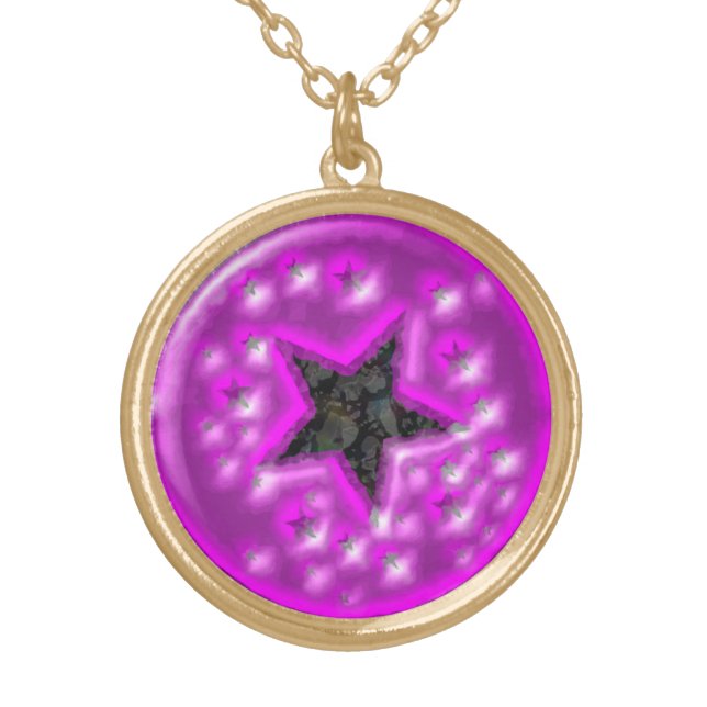 Space Rock Star Princess Pendant Necklace (Front)