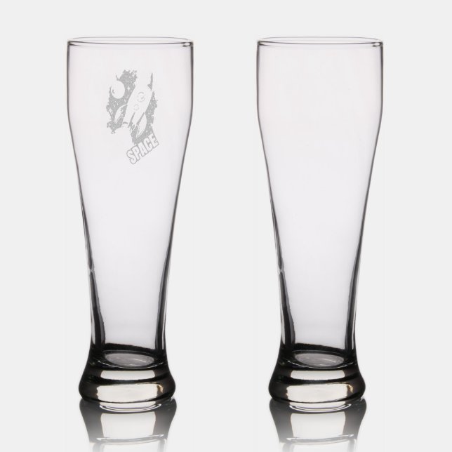 Space Rocket Adventure – Watercolor Rocket Pilsner Glass (Glassware)