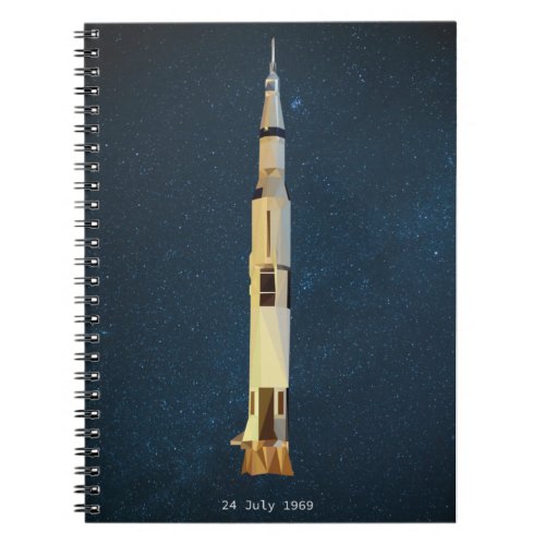 Space Rocket Apollo 11 Moon Landing Notebook