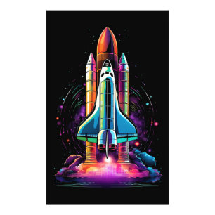 Space rocket background photo print