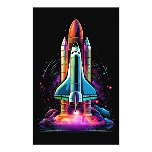 Space rocket background photo print