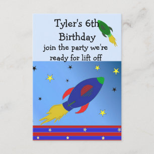 Space Rocket Birthday Invitation