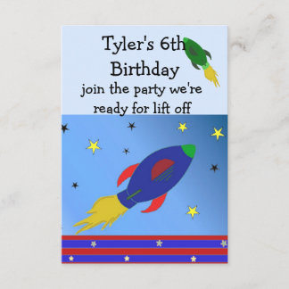 Space Rocket Birthday Invitation
