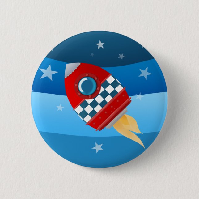 Space rocket - button badge (Front)