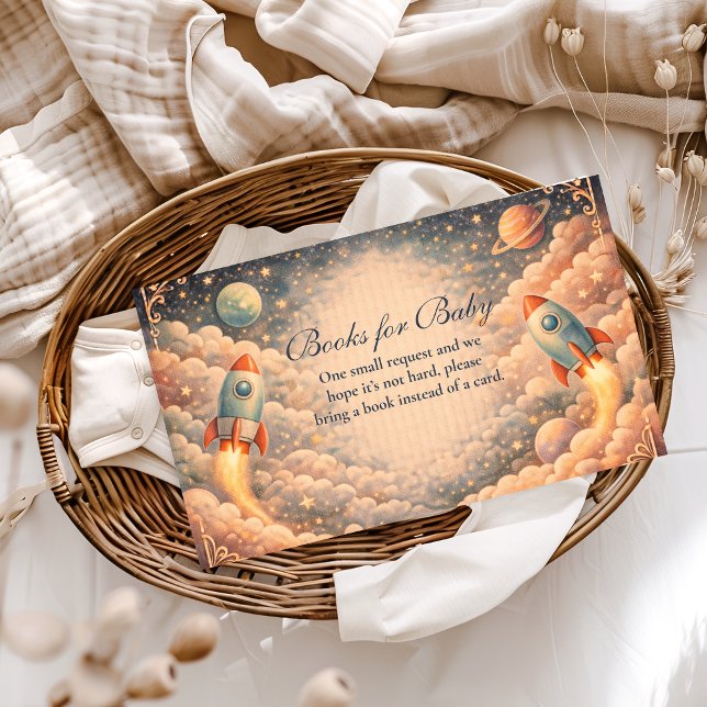 Space Rocket Clouds Books for Baby Enclosure Card (Creator Uploaded)