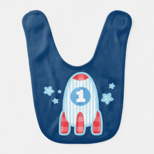 Space Rocket First Birthday Bib