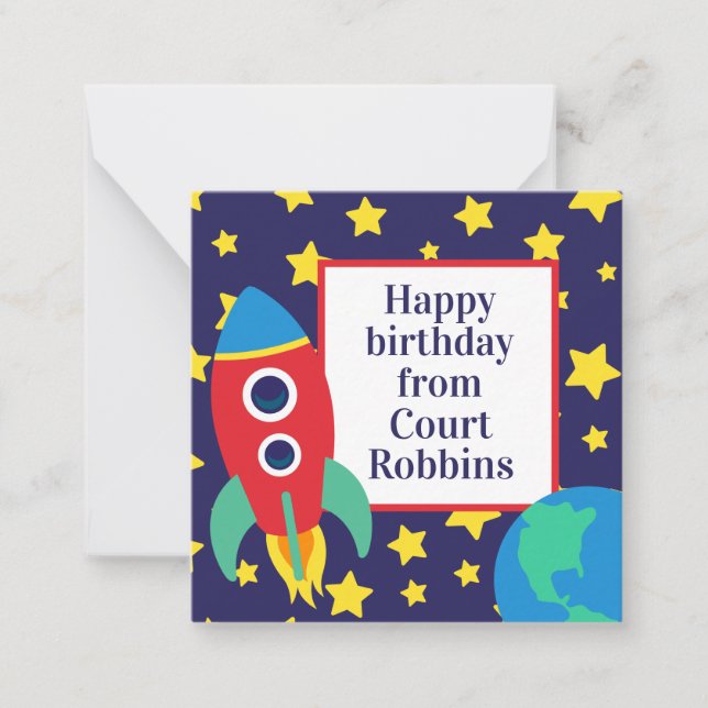 Space Rocket Gift Enclosure Cards (Front)