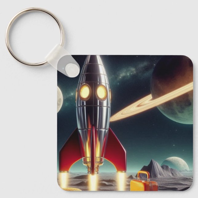Space Rocket  Keychain (Front)