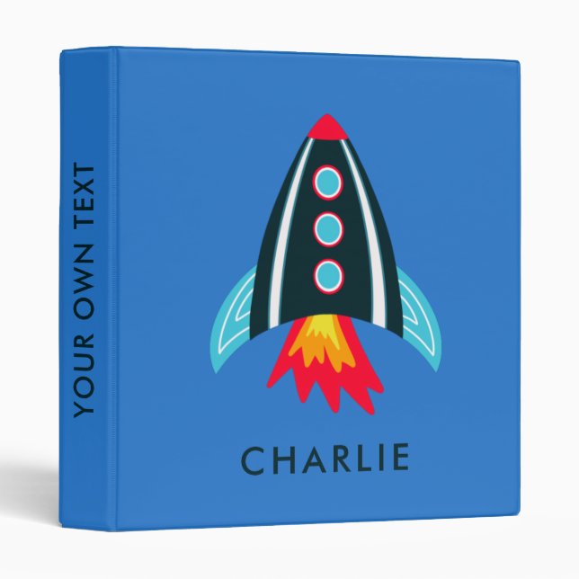Space Rocket kids 3 Ring Binder (Front/Spine)