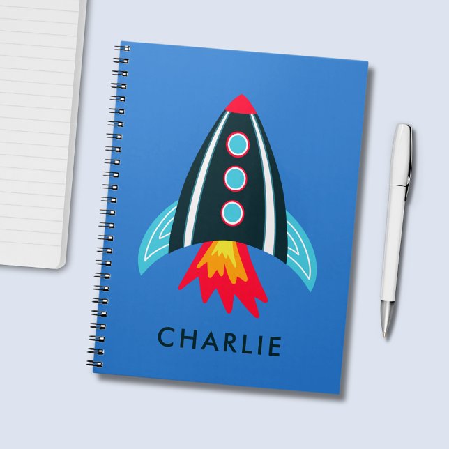 Space Rocket kids Notebook (Personalized kids space rocket notebook)