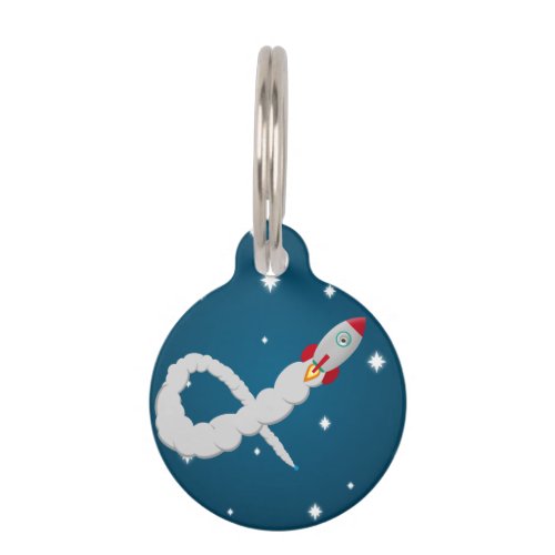Space Rocket Launch in Space Pet ID Tag