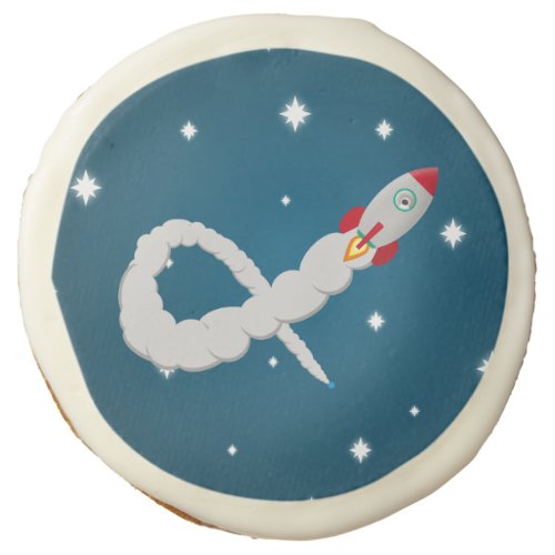 Space Rocket Launch in Space Sugar Cookie