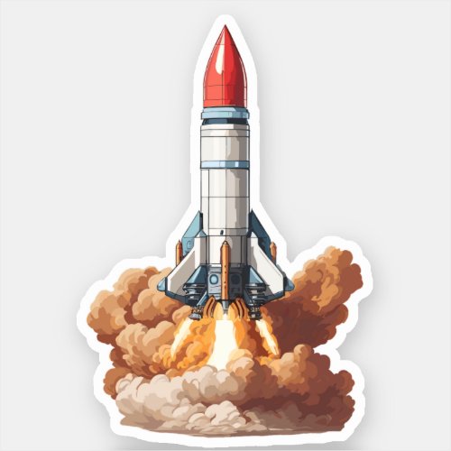 Space Rocket Launch Sticker