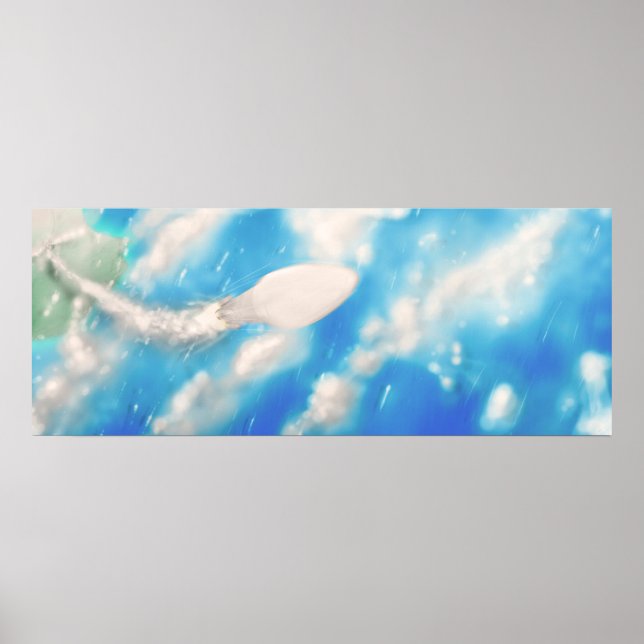 Space Rocket Lift off launch. Poster (Front)