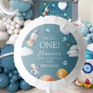 Space Rocket ONE 1st Birthday Astronaut Balloon