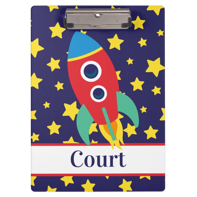 Space Rocket Personalized Clipboard (Front)