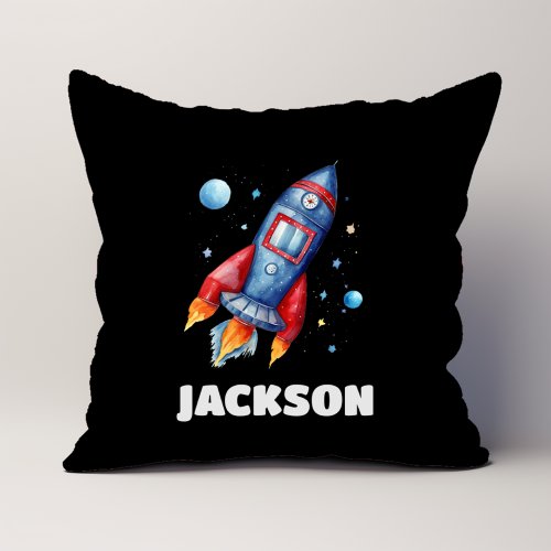 Space Rocket Personalized Kids Cushion