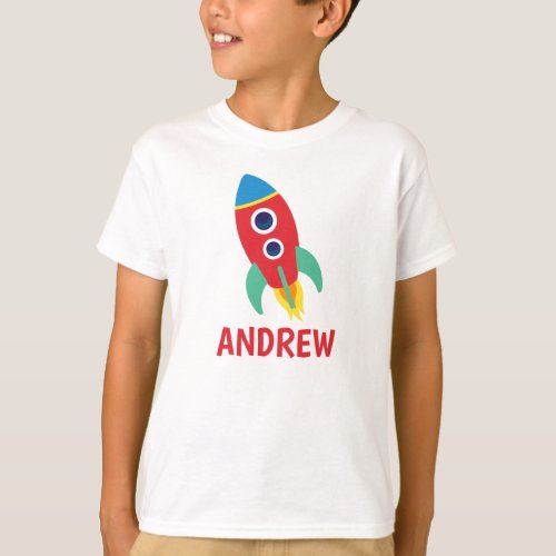 Space Rocket Personalized T_shirt