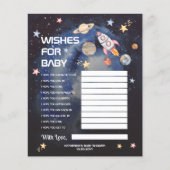 Space Rocket Planets Baby Shower Wishes for Baby (Front)