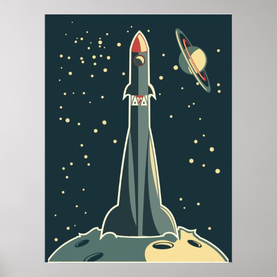 Space Rocket Poster | Zazzle