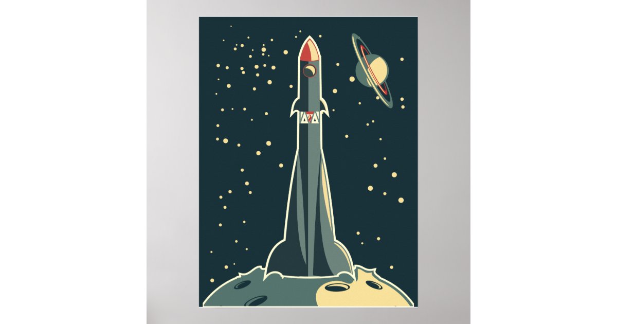 Space Rocket Poster | Zazzle