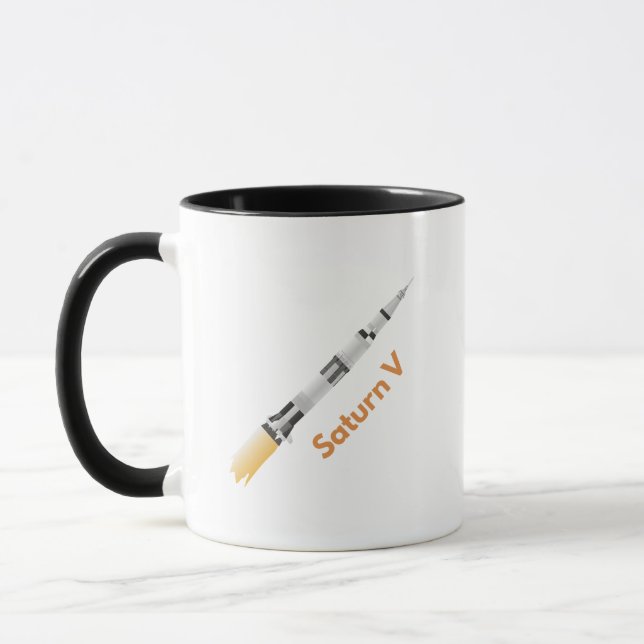 Space Rocket Saturn V Mug (Left)