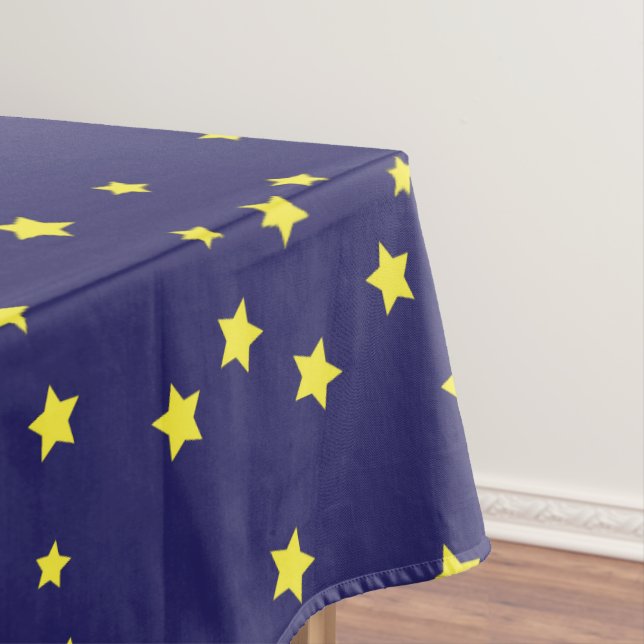 Space Rocket Ship Birthday Party Tablecloth (In Situ)