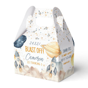 Space Rocket Ship Outer Space Birthday Party Favor Boxes
