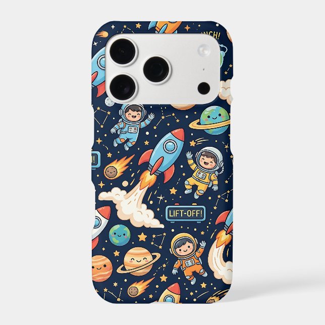 Space Rocket Smartphone Case: Cute Launch Pattern Iphone Case (Back)