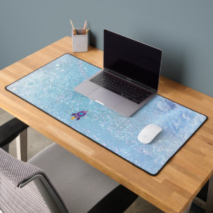 Space Rocket to the Moon Desk Mat