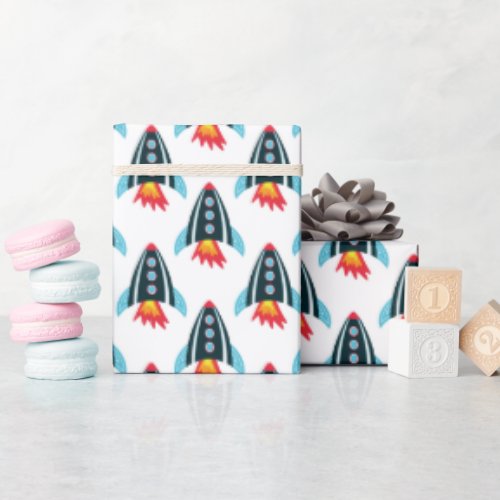 Space Rocket Wrapping Paper