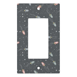 Space rockets light switch cover