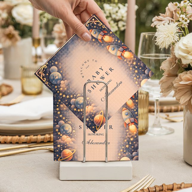 Space Rockets Stars Baby Shower Napkins (Creator Uploaded)