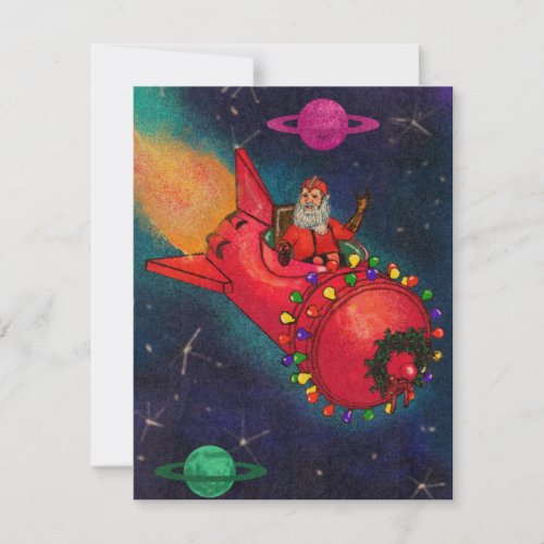 Space Santa Holiday Card