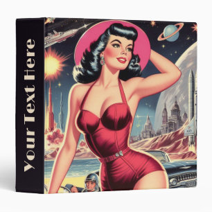 Space Sci-fi Pin-up 3 Ring Binder