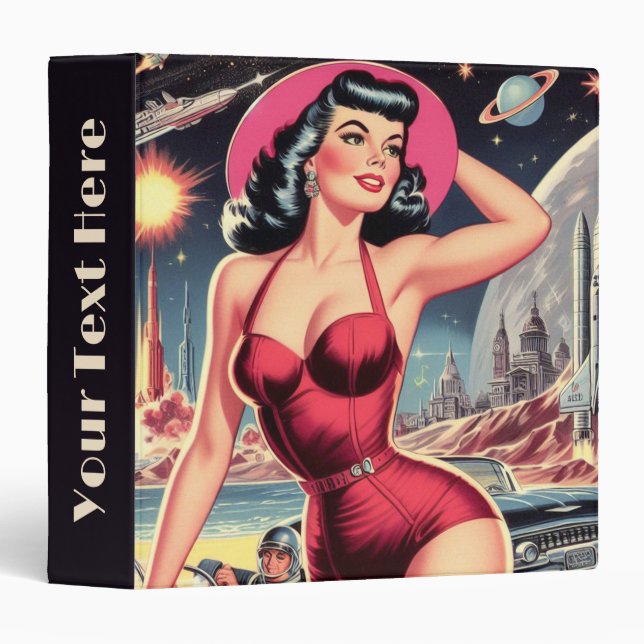 Space Sci-fi Pin-up 3 Ring Binder (Front/Spine)