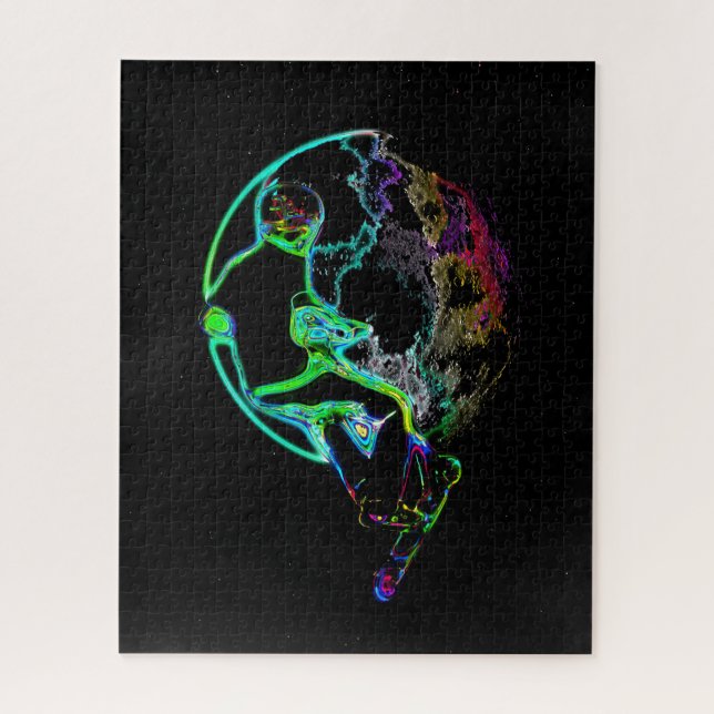 Space Scooting - Flying Scooter Boy Jigsaw Puzzle (Vertical)