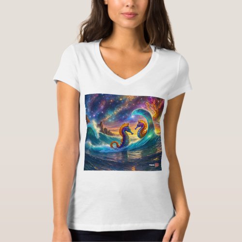 Space Seahorses Design By Rich AMeN Gill T_Shirt