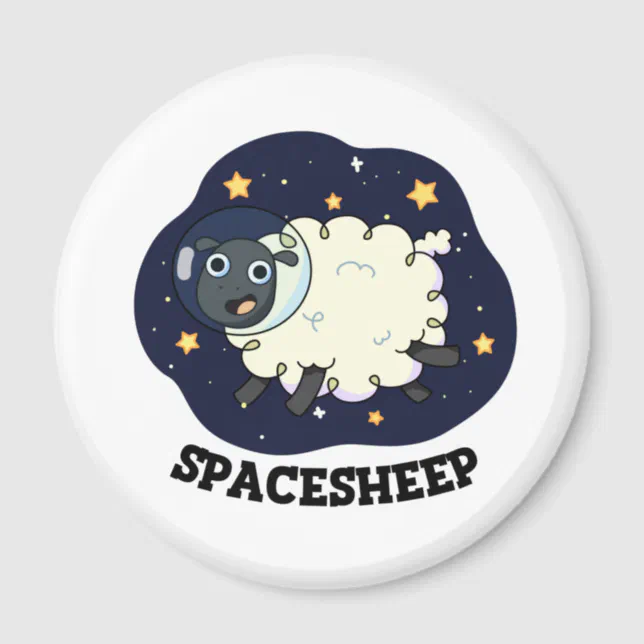 Space Sheep Funny Astronaut Sheep Pun Magnet